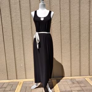 Susan Lawrence Sleeveless Black & White Maxi Dress